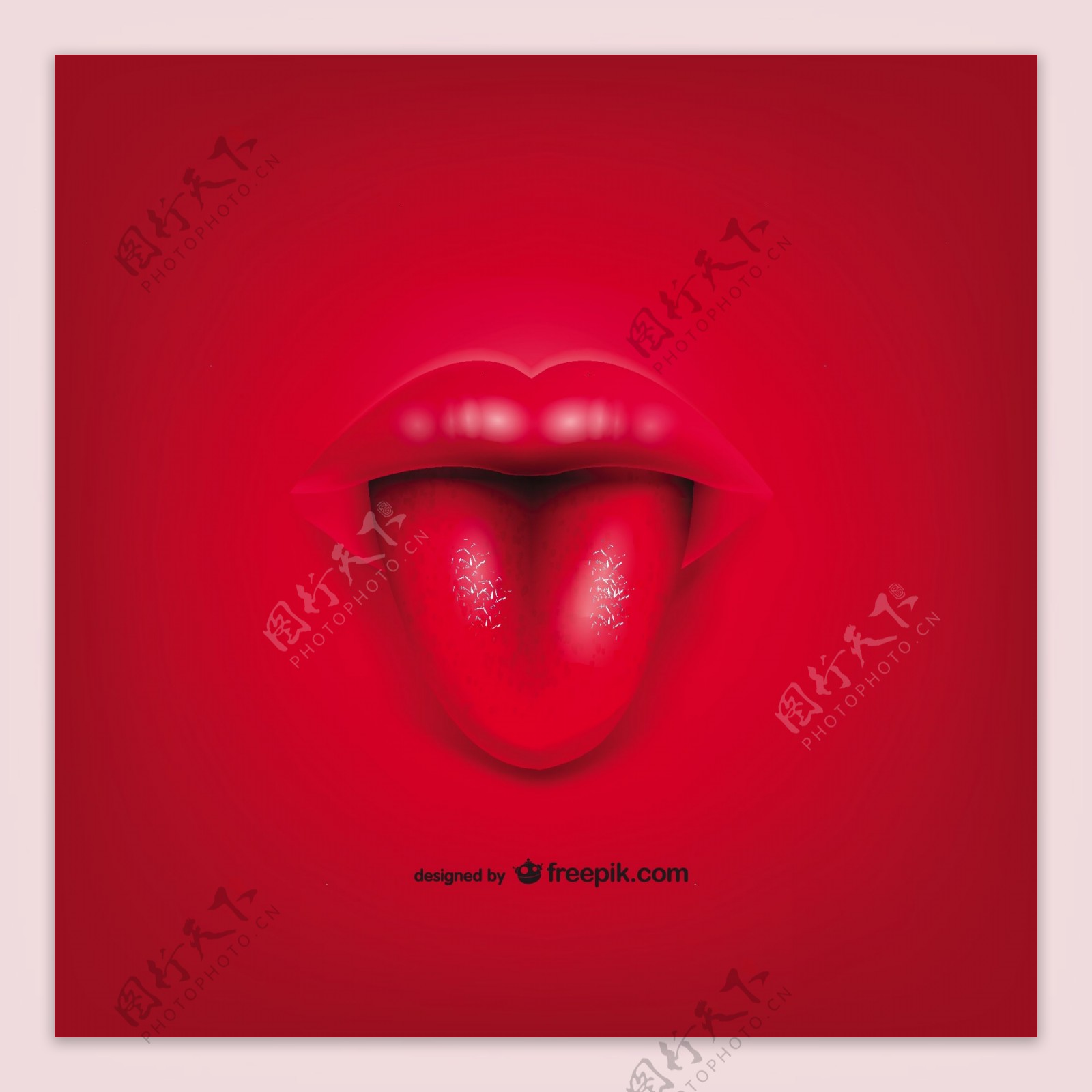 嘴唇和舌红的背景