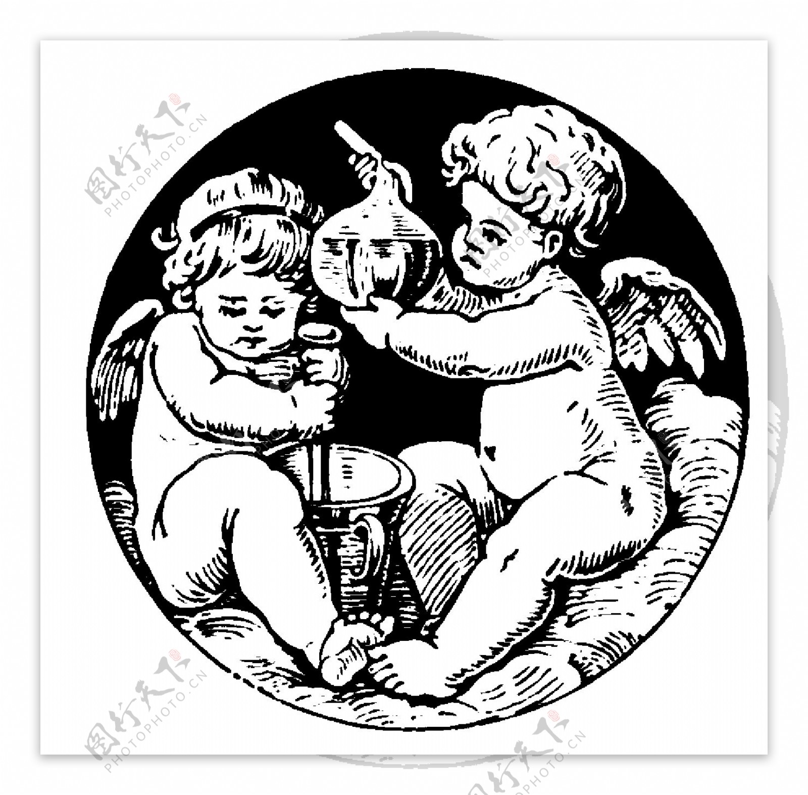 天使宗教神话古典纹饰欧式图案0387