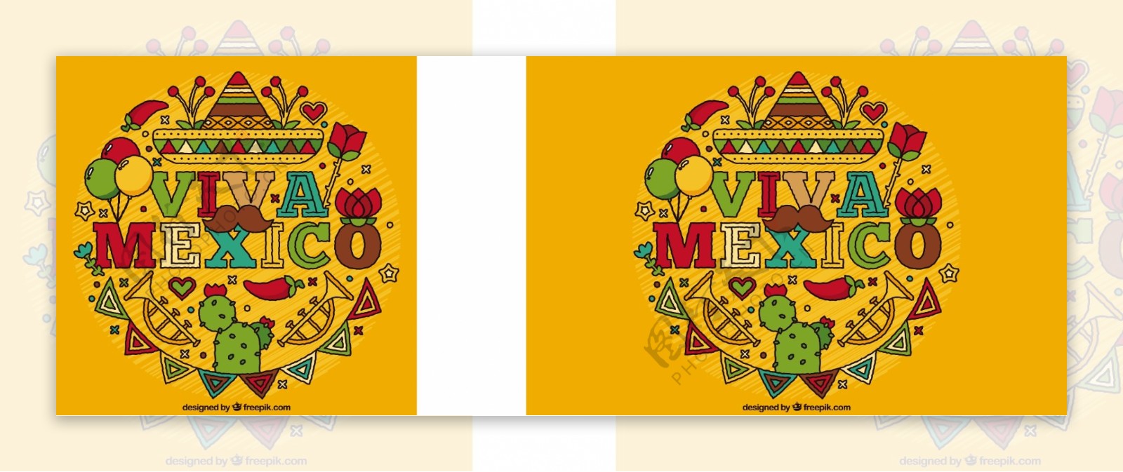 丰富多彩的背景与传统的墨西哥元素