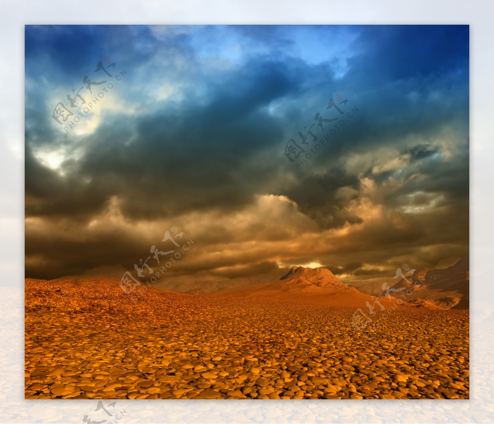 乌云沙漠风景图片