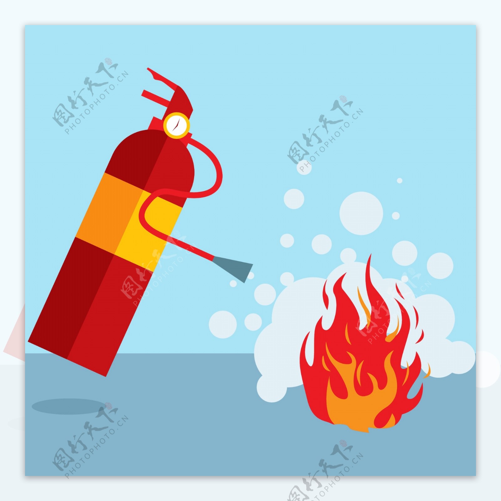 扁平化消防插画