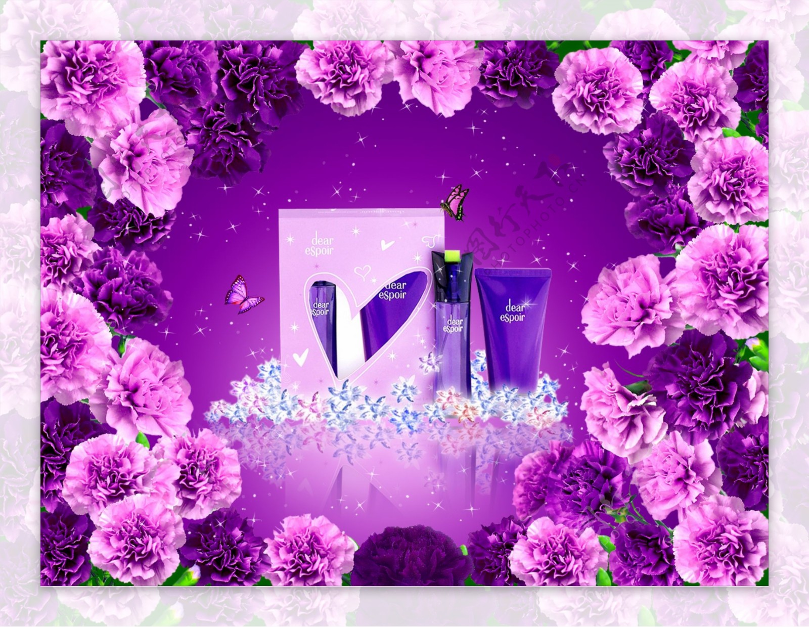 紫色鲜花psd源文件