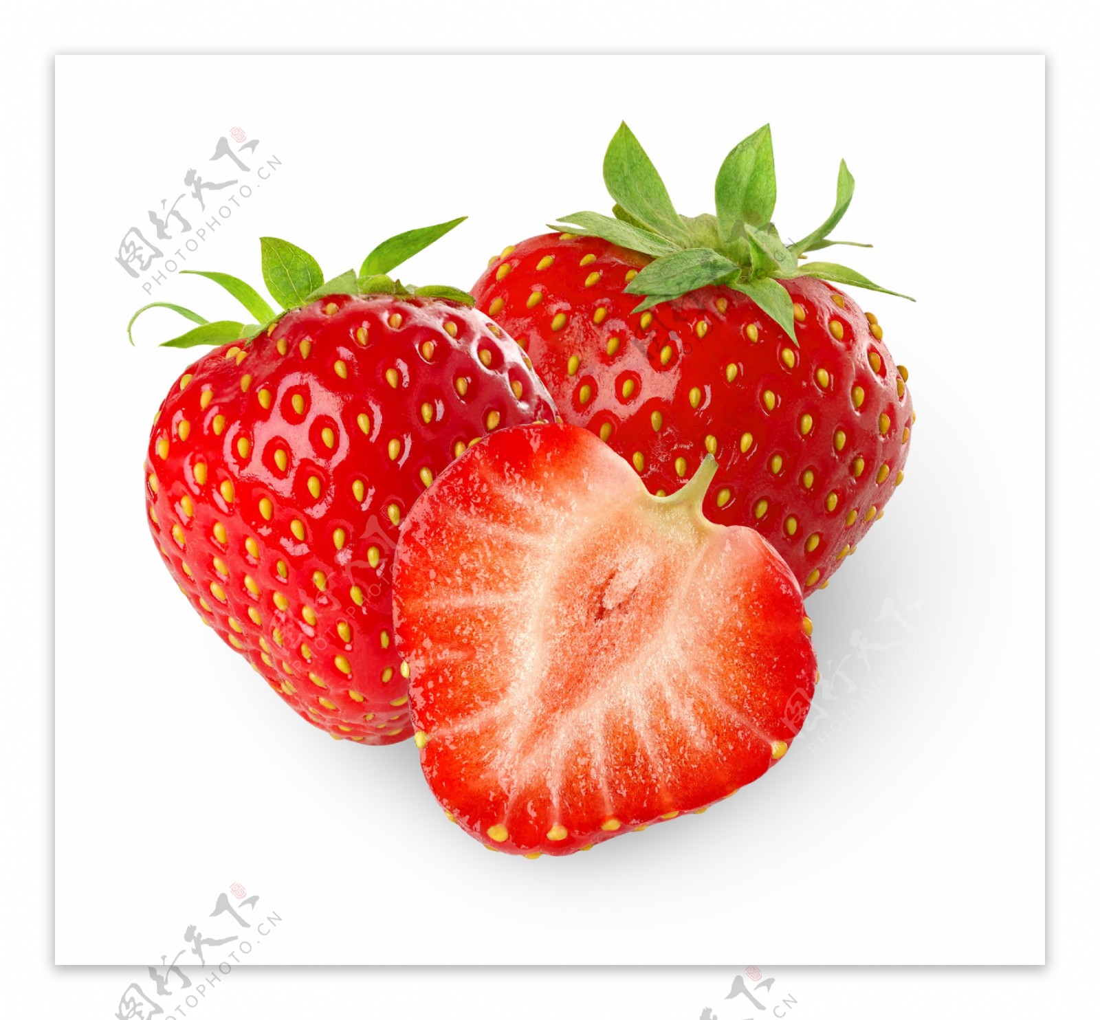 新鲜草莓果肉图片