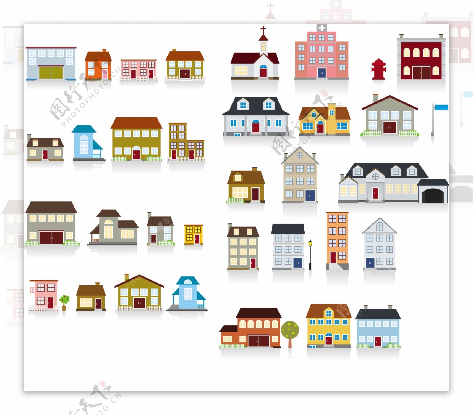 各类房子扁平化设计图