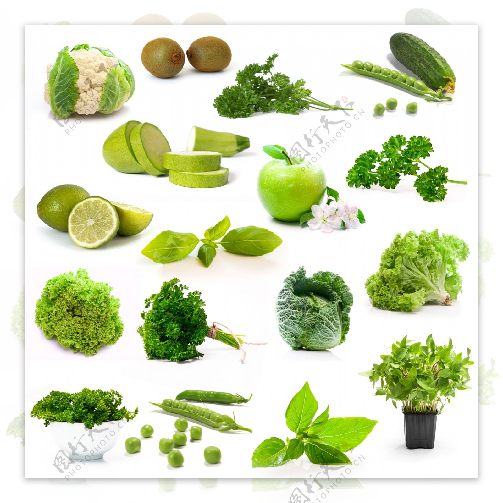 绿色蔬菜与水果