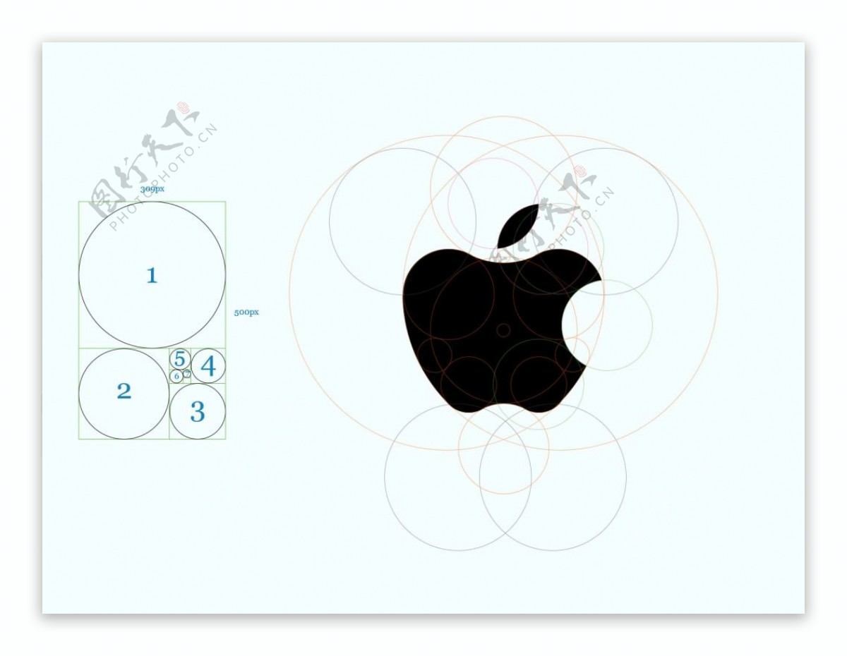 苹果logo画法
