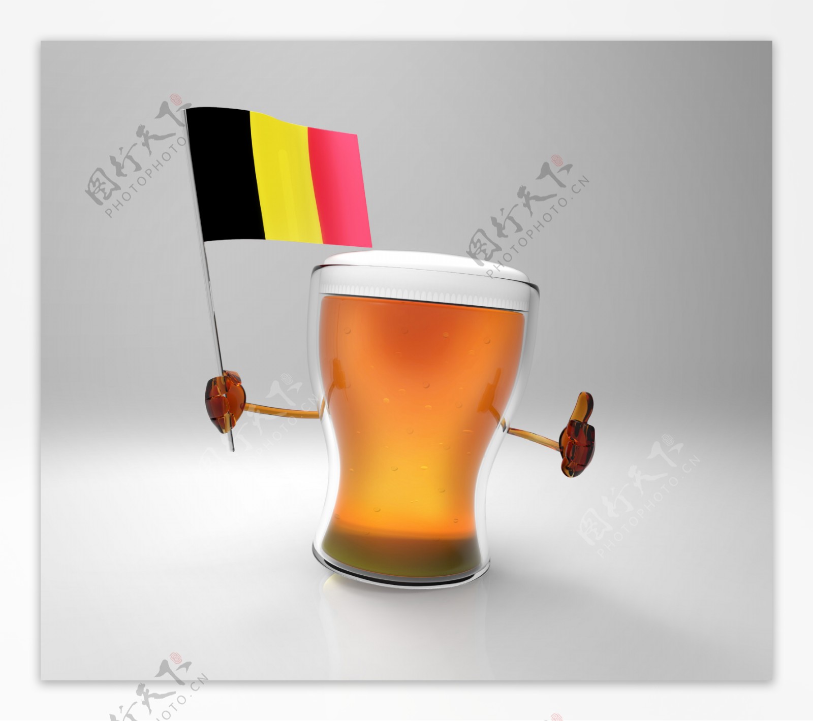 比利时国旗与啤酒图片