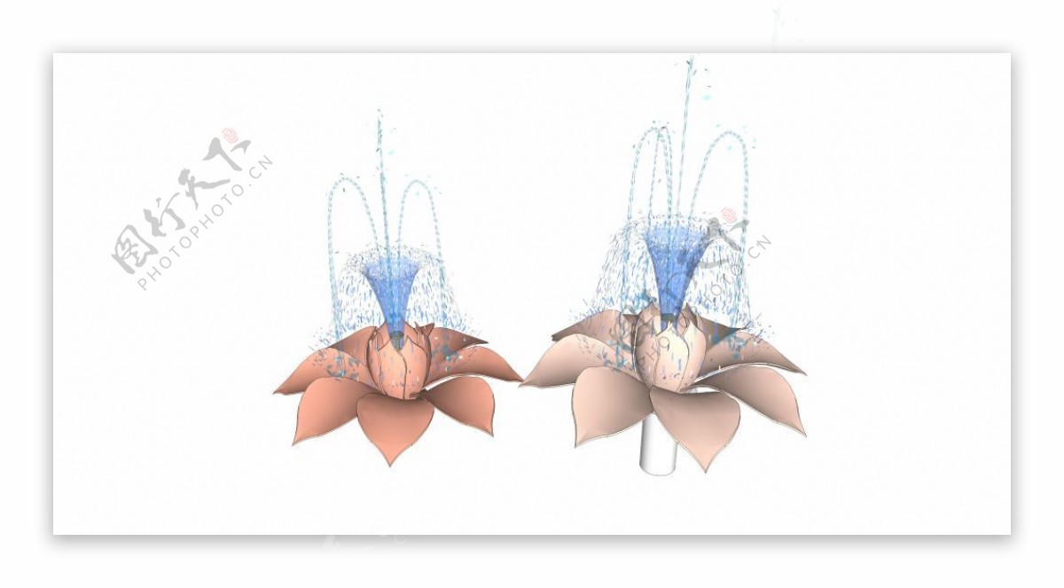花朵喷泉效果图