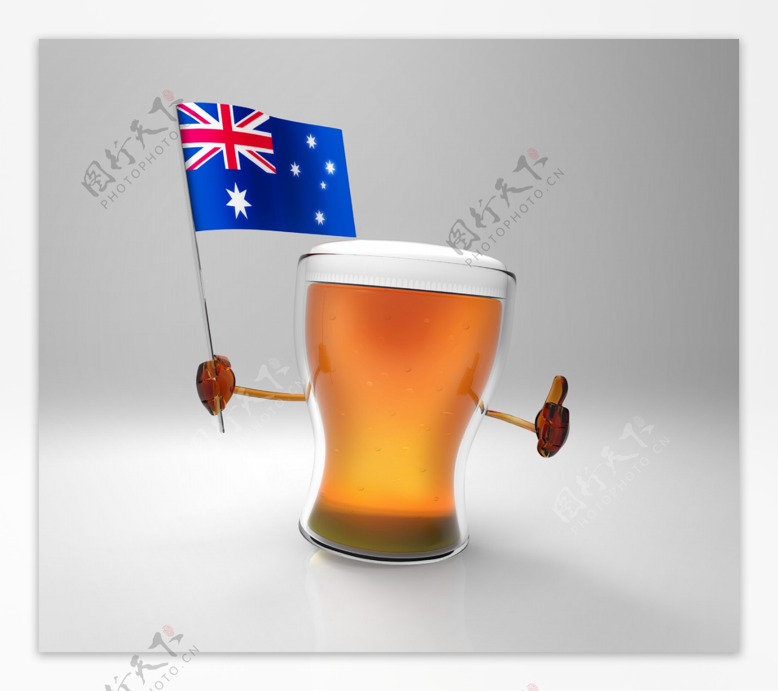澳大利亚国旗与啤酒