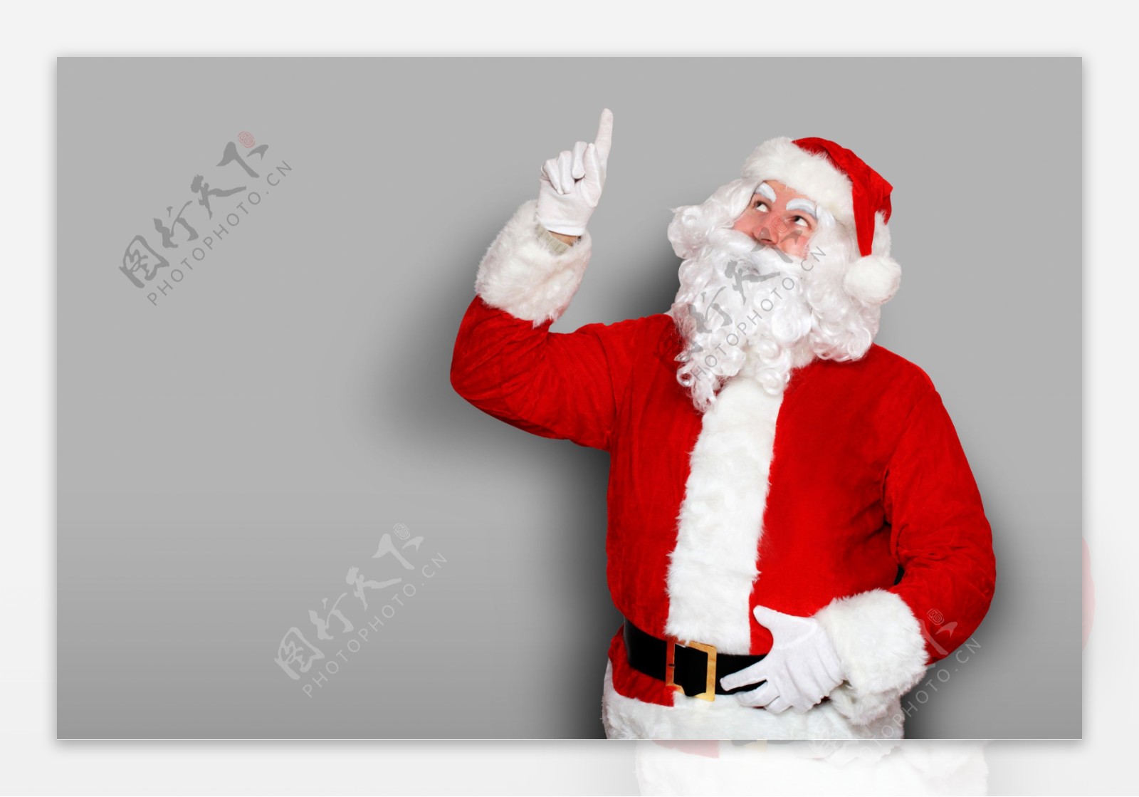竖手指的圣诞老人图片