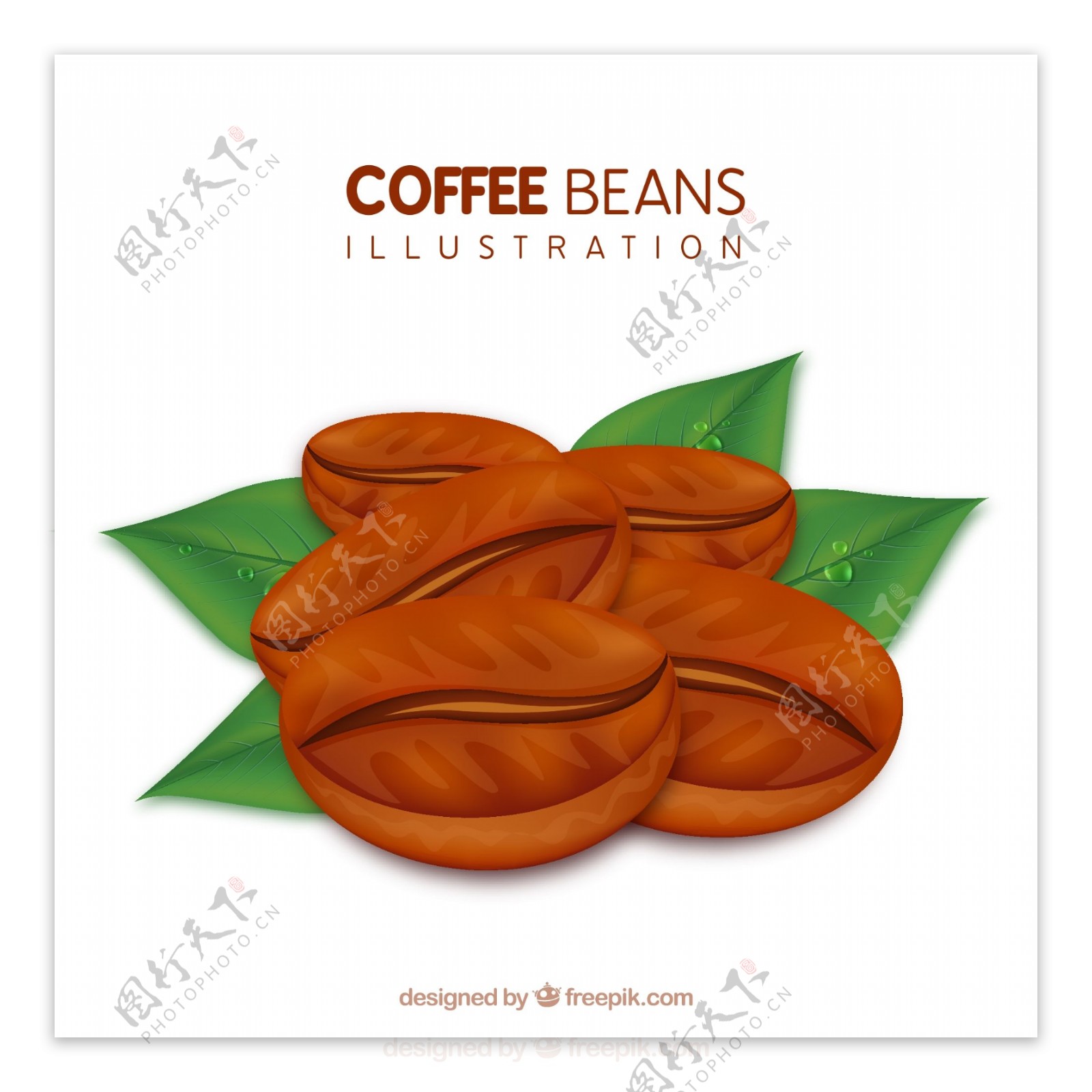 创意咖啡豆设计矢量图