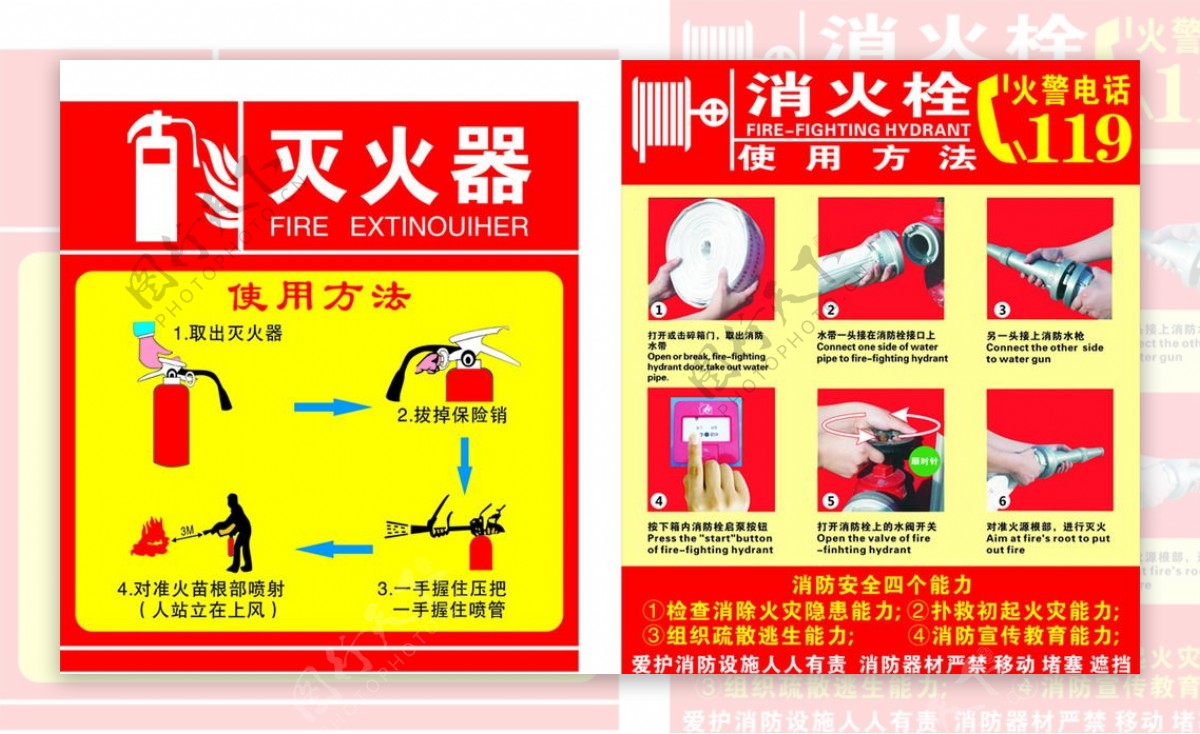 消火栓和灭火器的使用方法