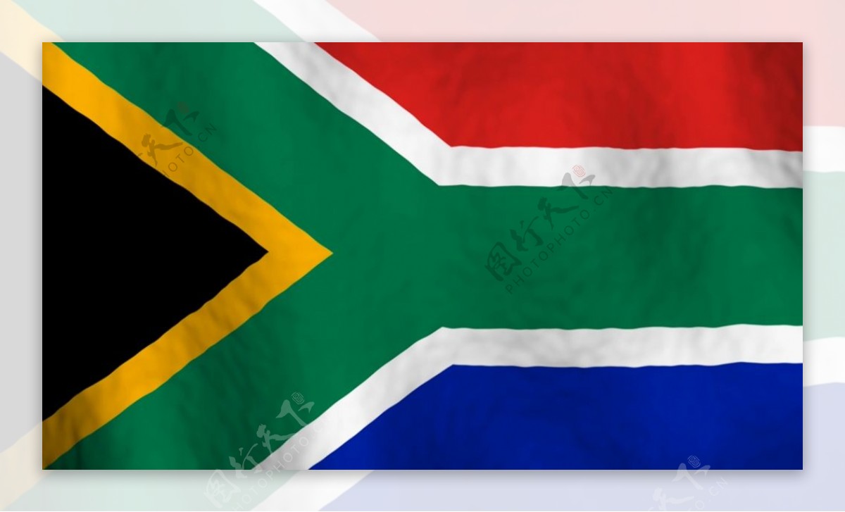 南非旗帜飘动视频