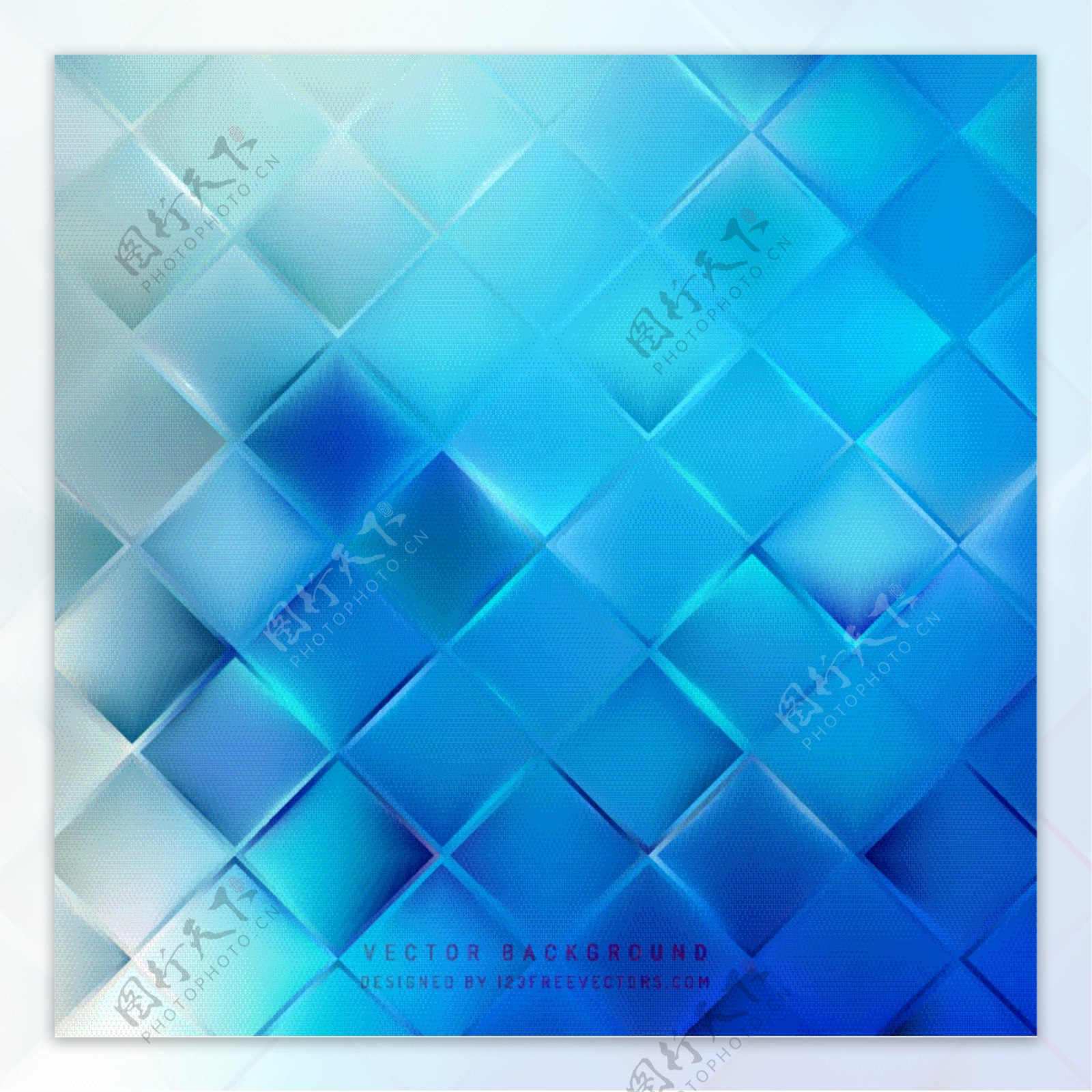抽象蓝色正方形背景设计
