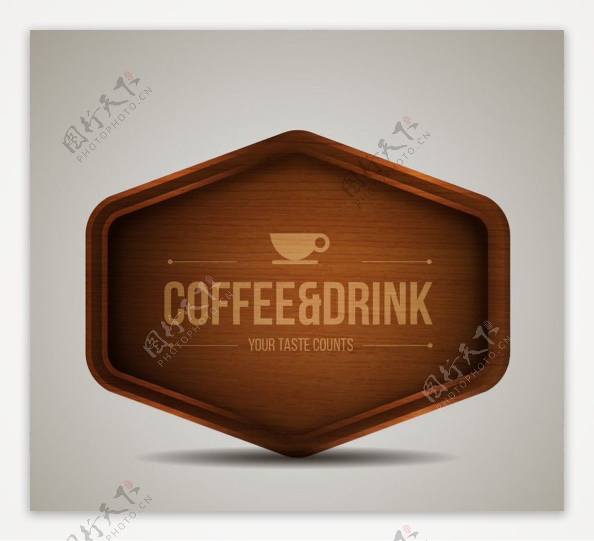 创意咖啡木制牌矢量素材