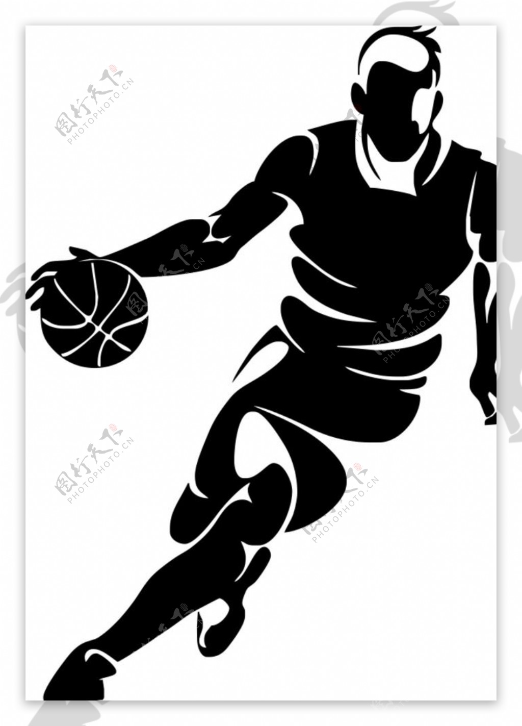 篮球运动黑色人物