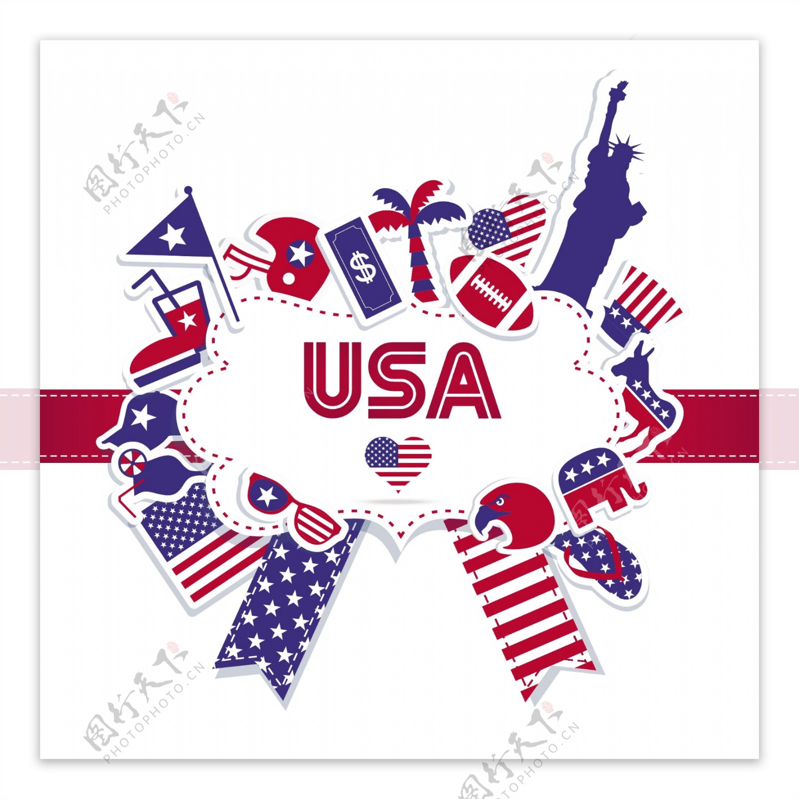 美国独立日徽章
