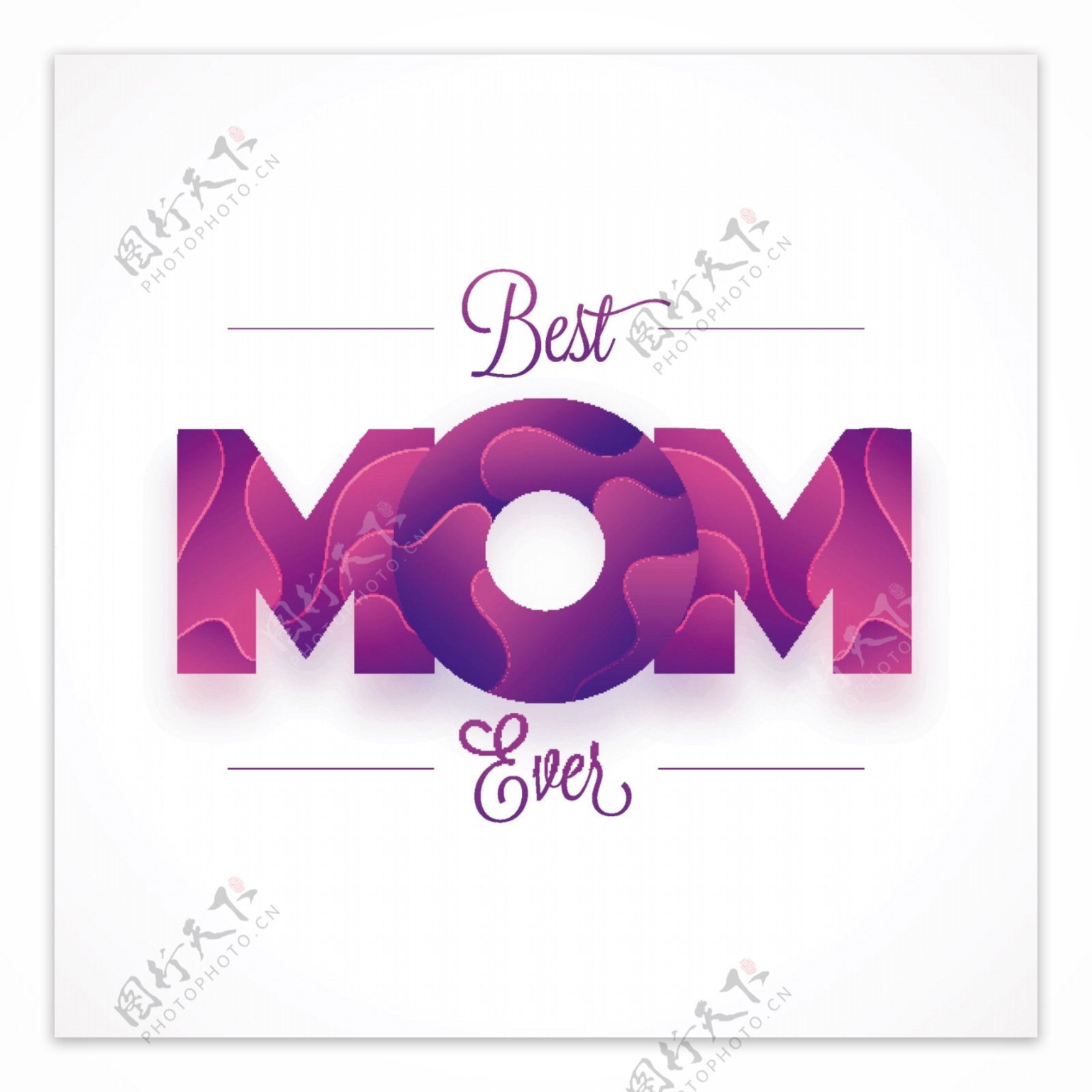 妈妈的文字设计具有创意的抽象效果精美的贺卡为母亲节的快乐庆祝