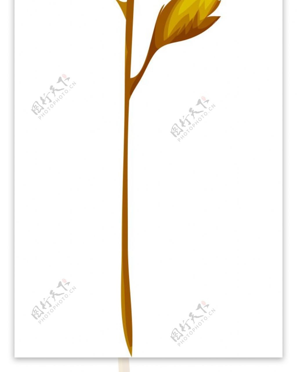 黄色树枝卡通植物矢量素材
