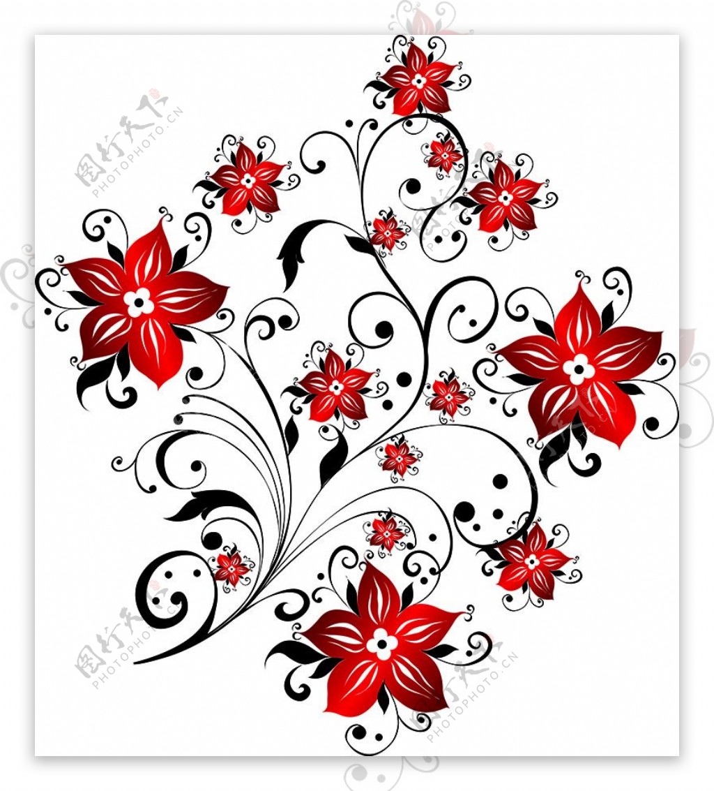 花卉叶子装饰背景图案
