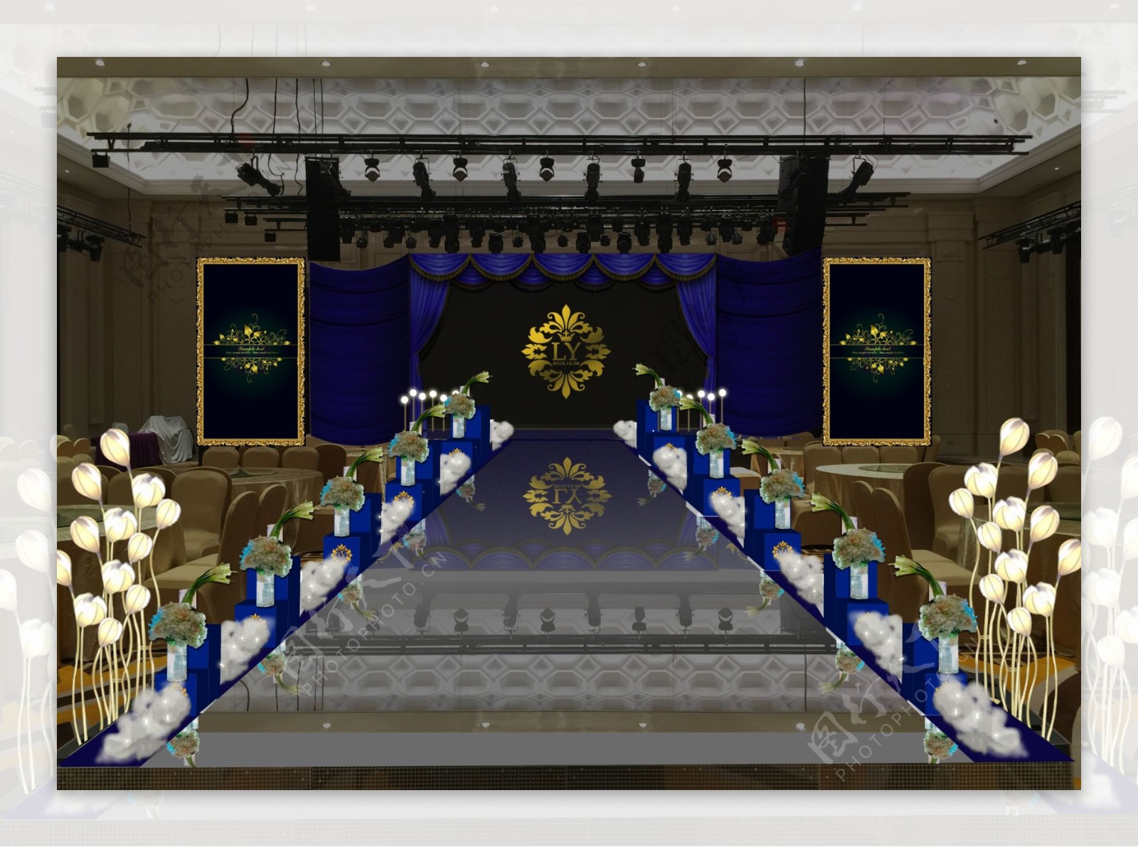 欧式婚礼LED主舞台图