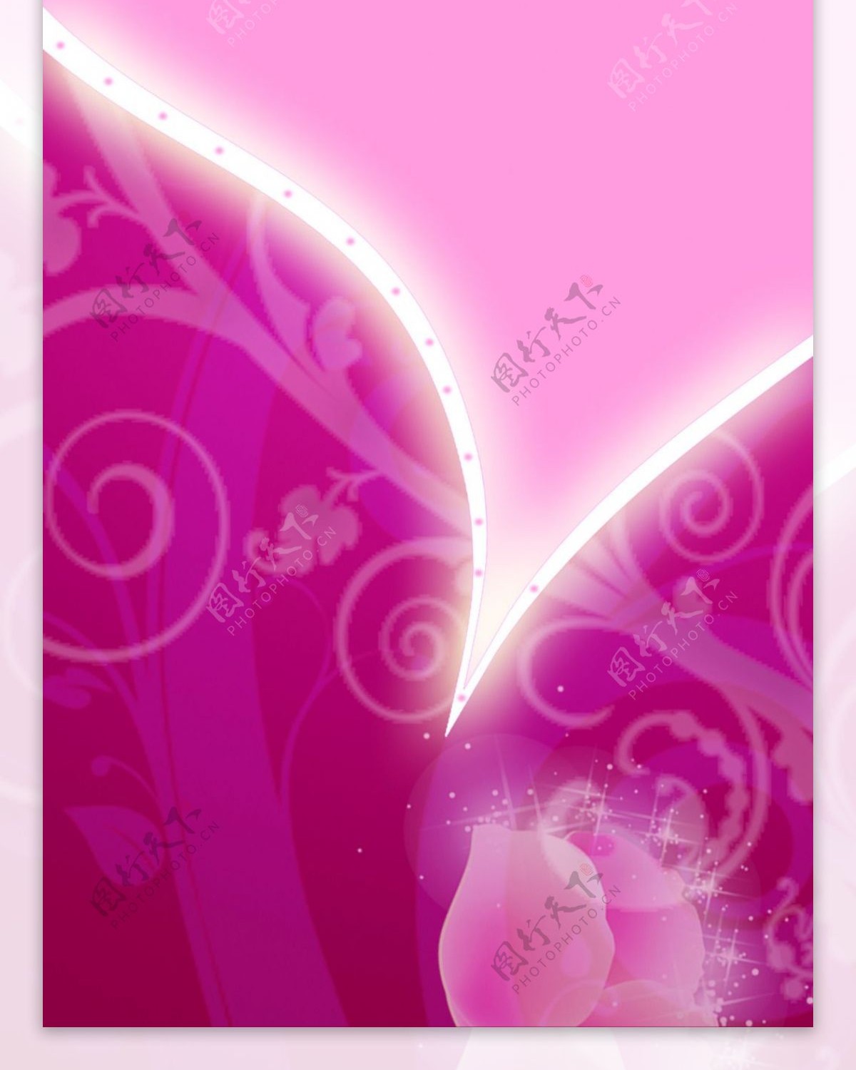 粉色花朵爱心婚庆海报背景