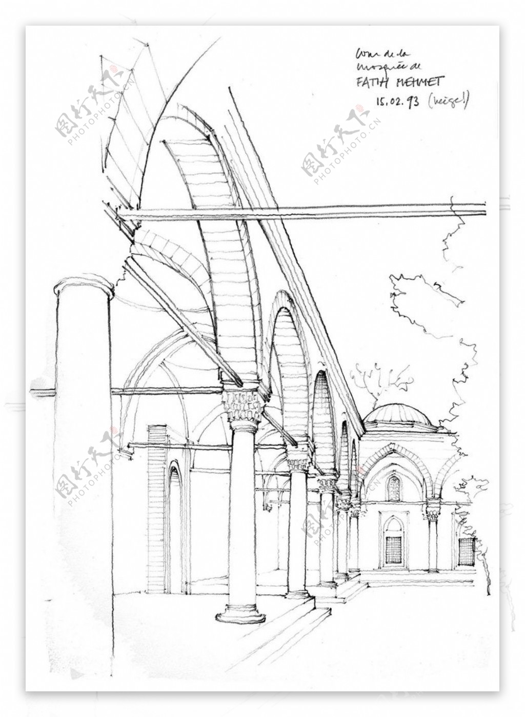 欧式拱门建筑效果图