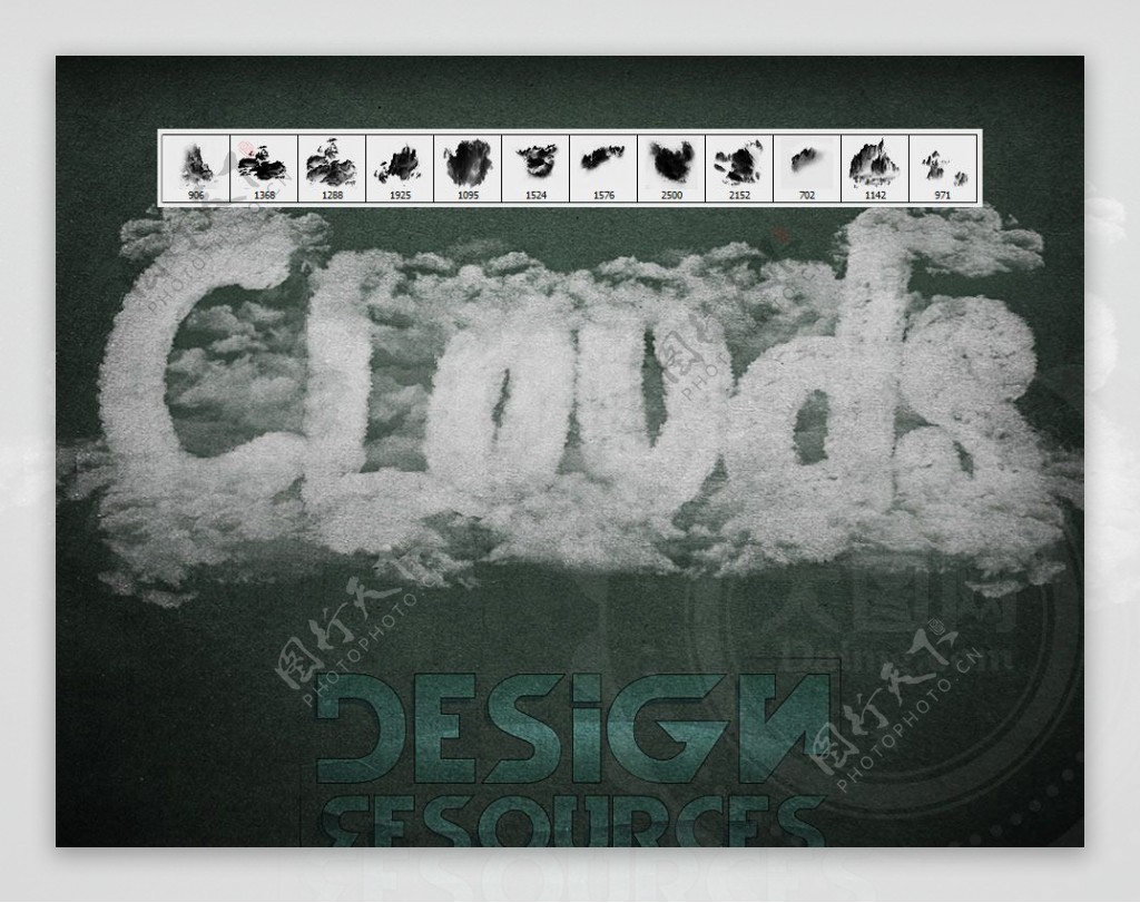 12款高清晰云彩云朵装饰笔刷