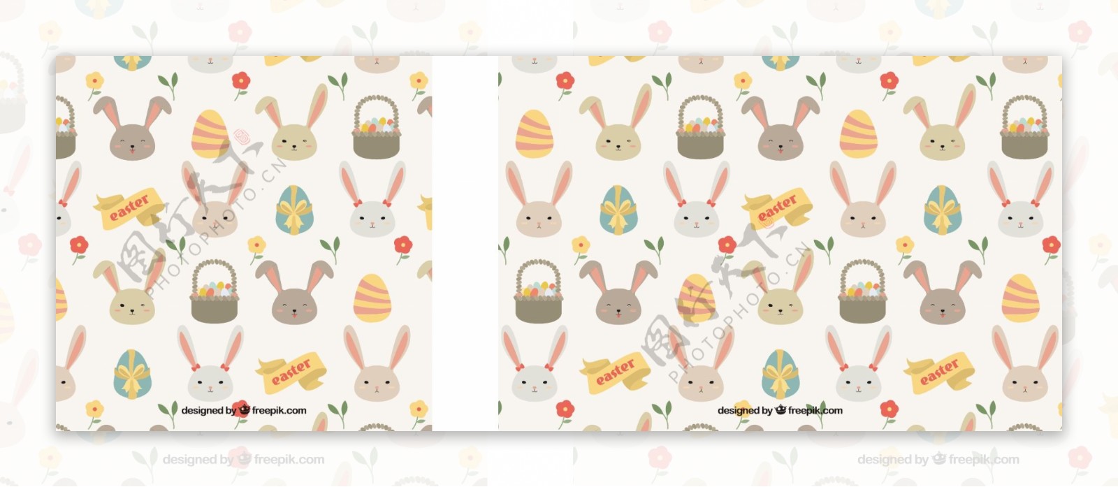 兔子和复活节彩蛋的漂亮图案