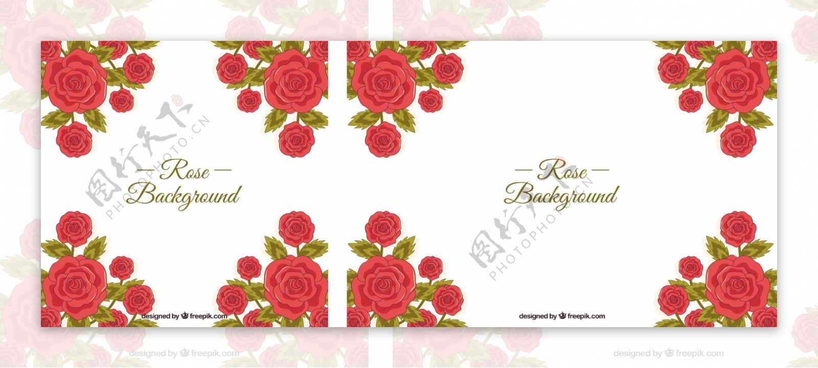 漂亮的红玫瑰装饰图案背景