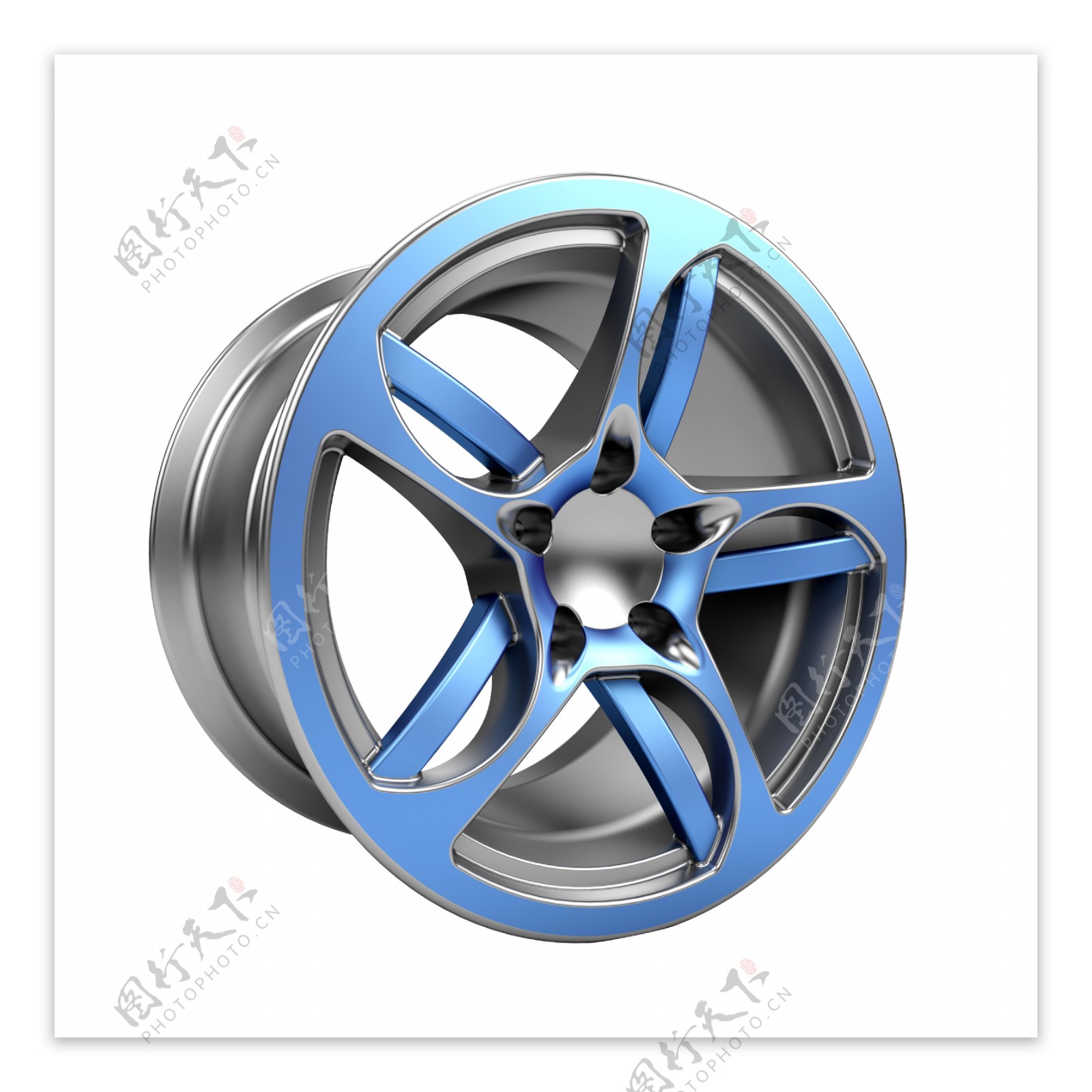 蓝色轮毂模型图片