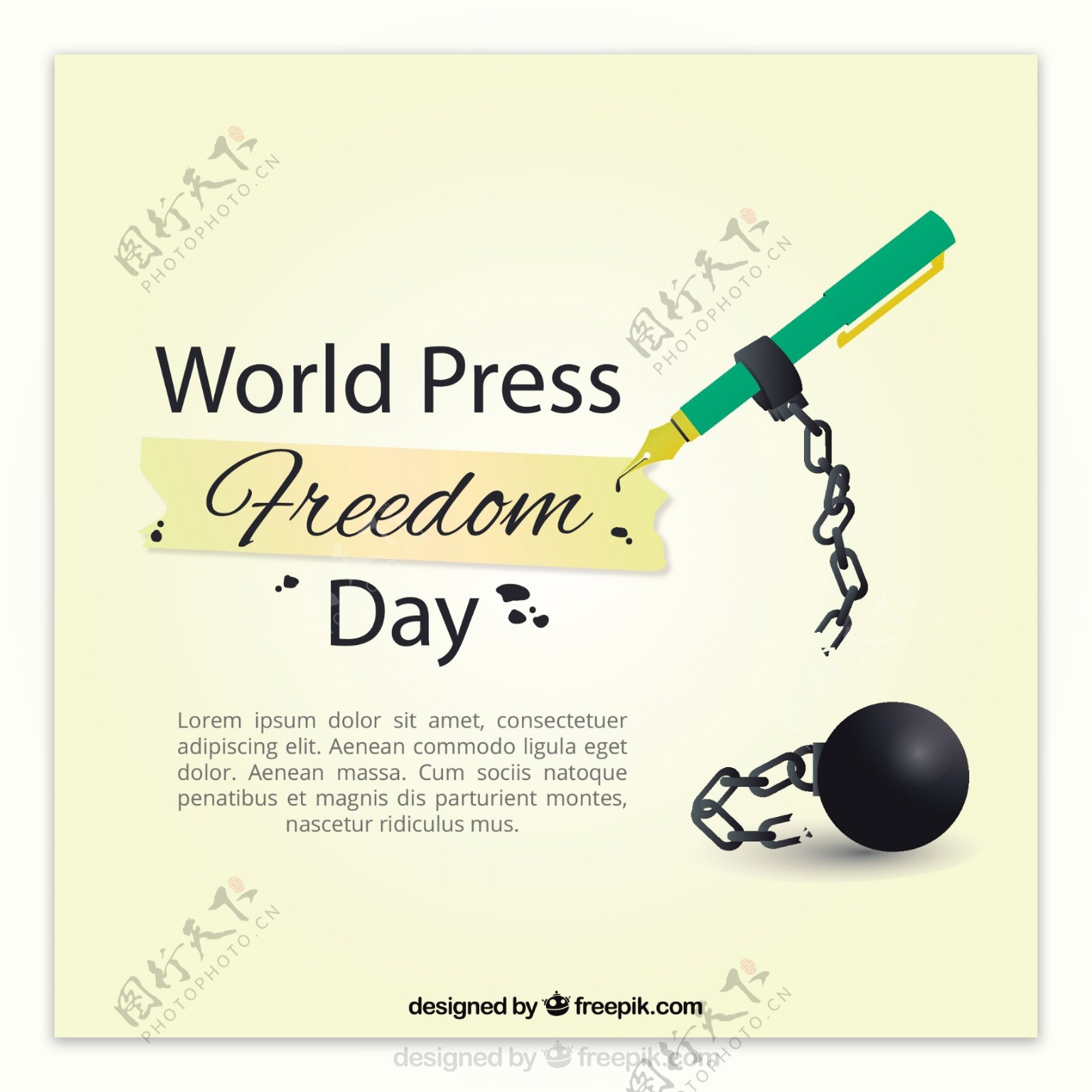 伟大的背景与钢笔世界新闻自由日