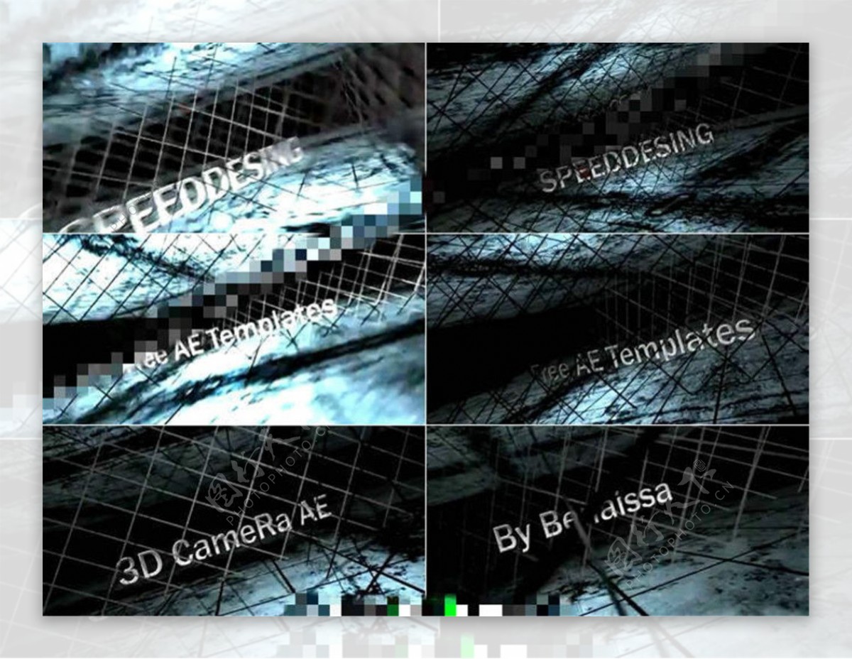 3D摄像机的运用铁丝网内的字幕展示AE工程