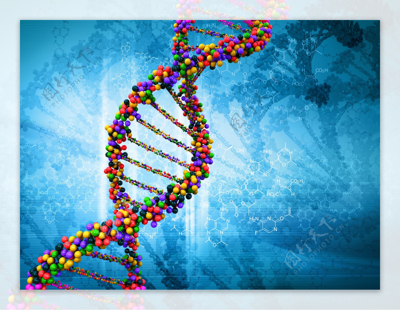 彩色DNA链图片