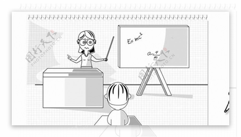 白色风格卡通课堂动画AE模板