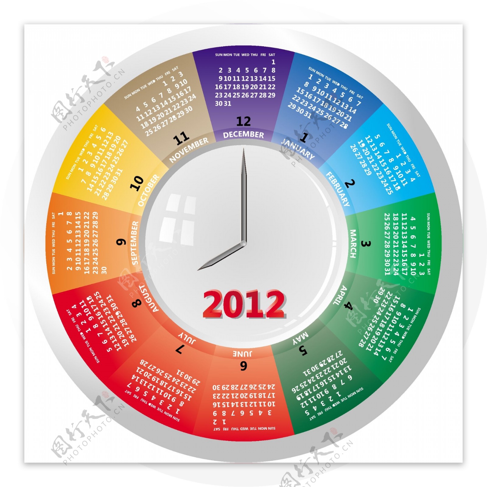 创意2012日历模板