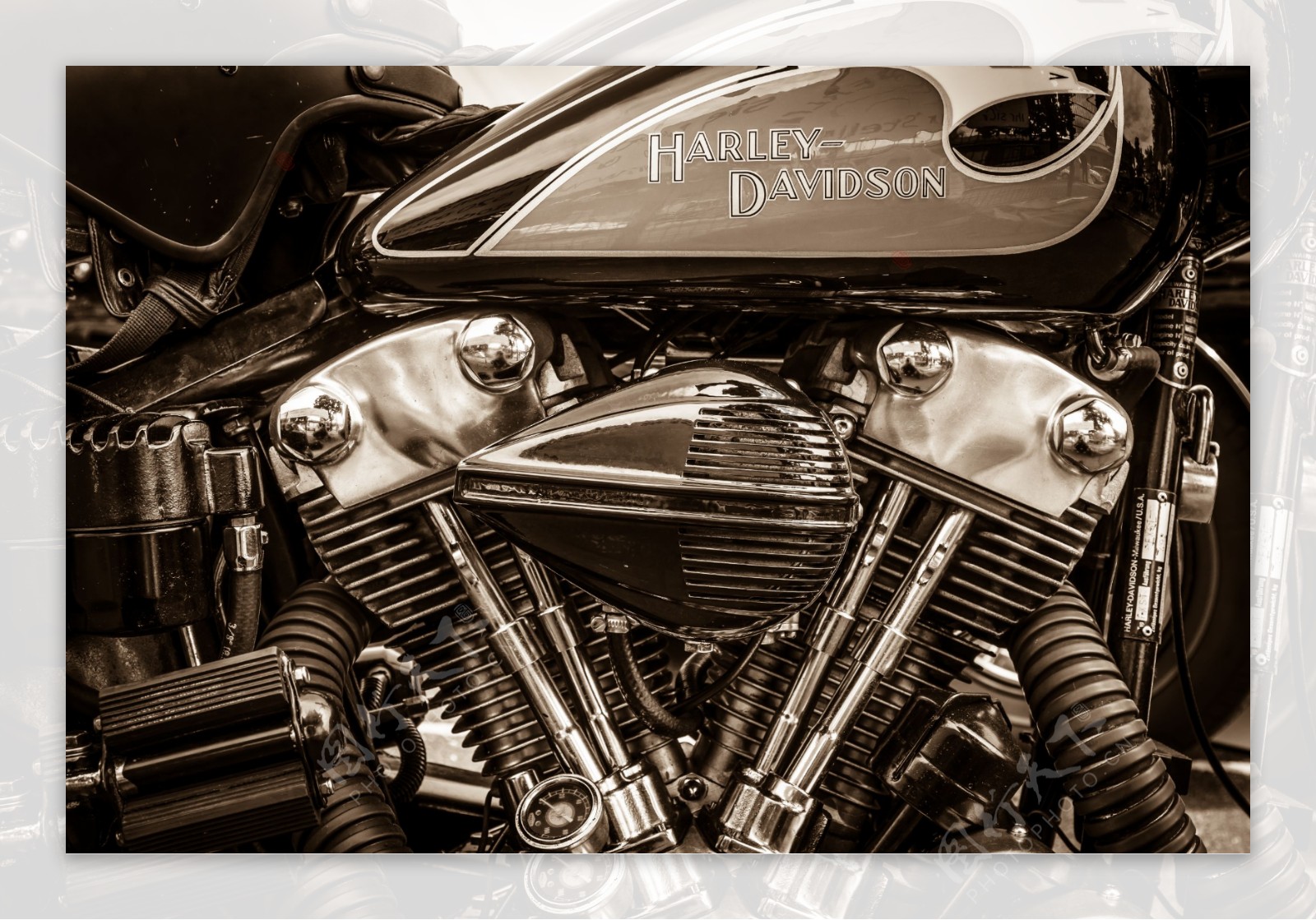 摩托车引擎摄影图片