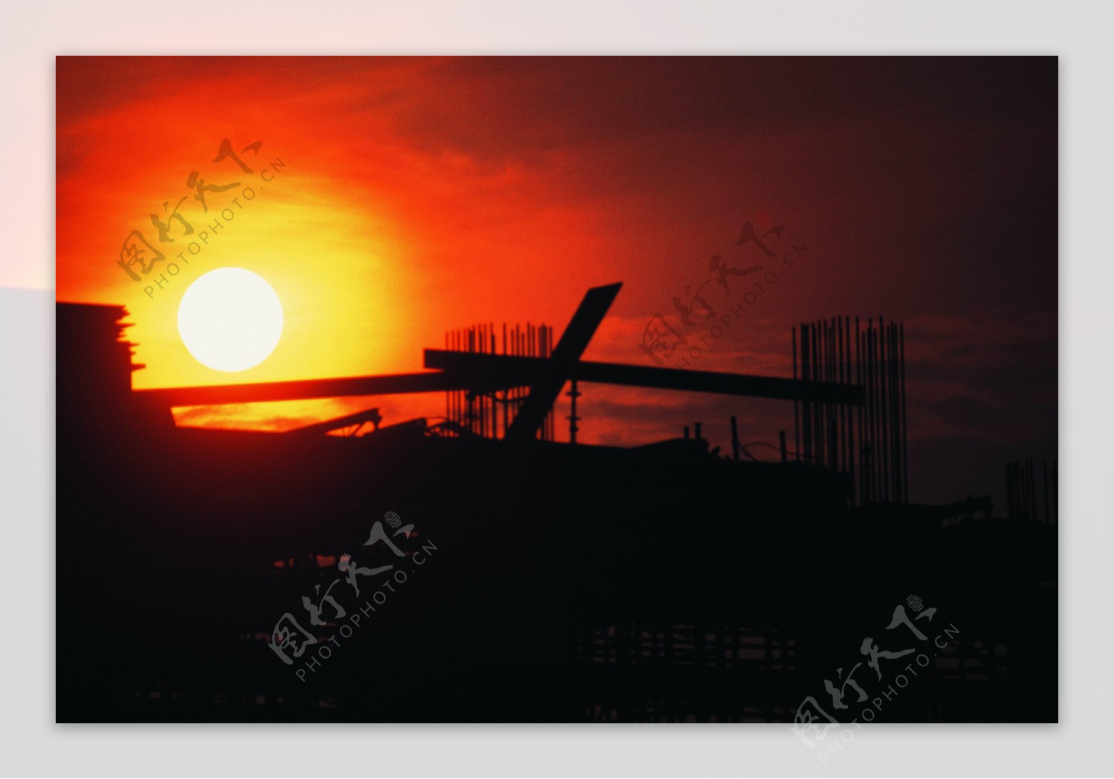 工厂夕阳图片