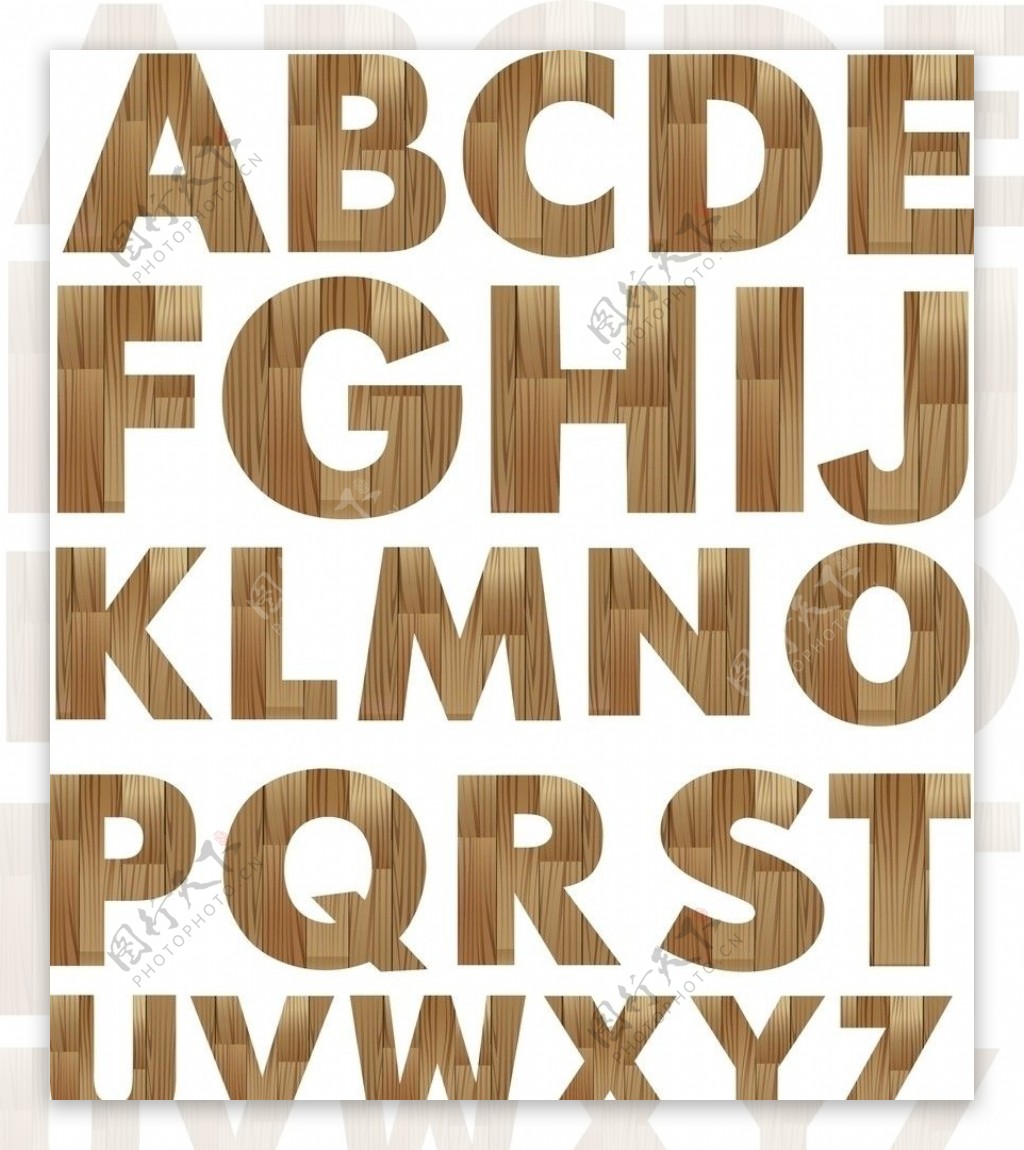木板木纹字母