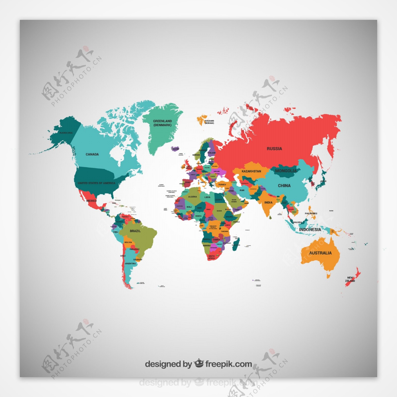 精美彩色世界地图