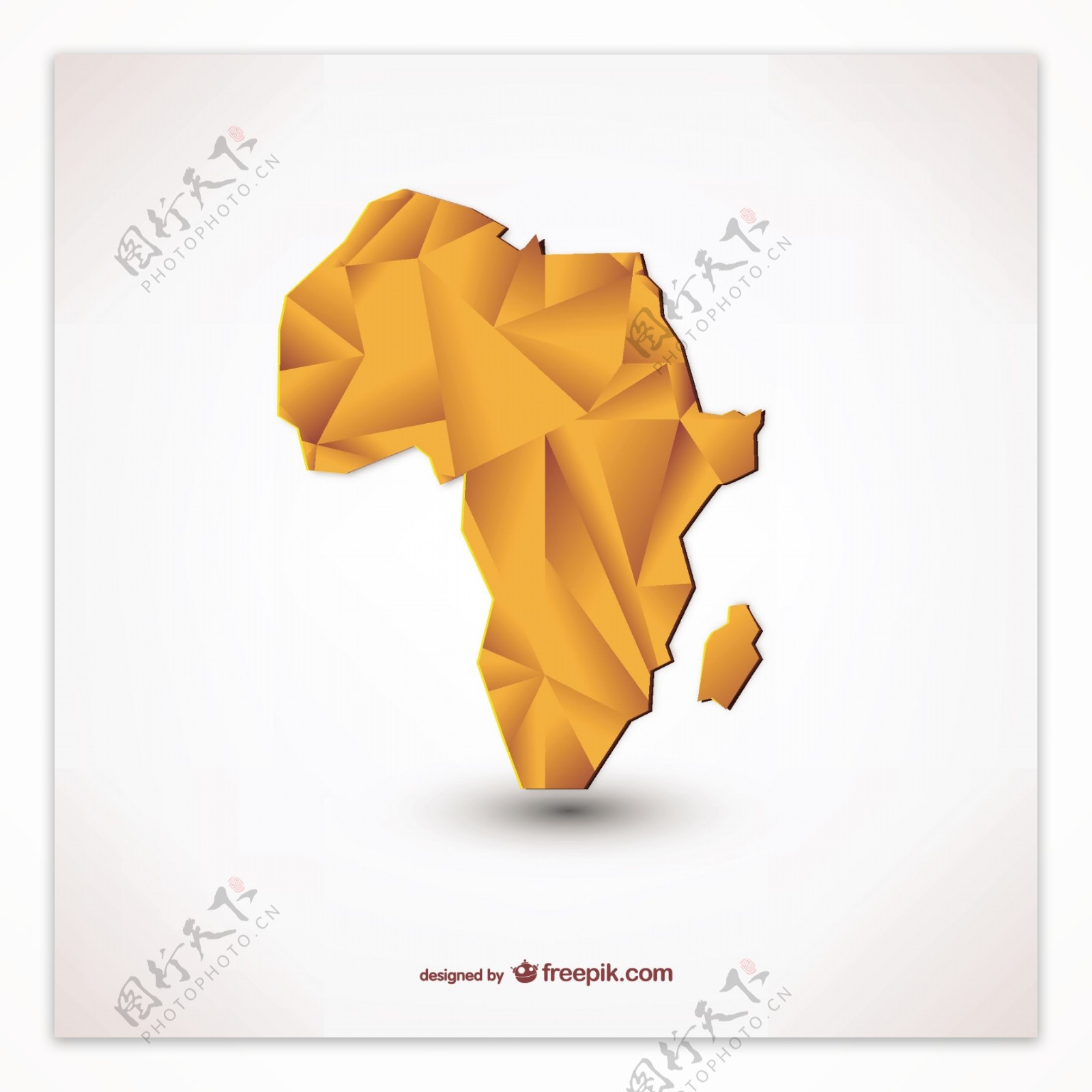 非洲的多边形轮廓