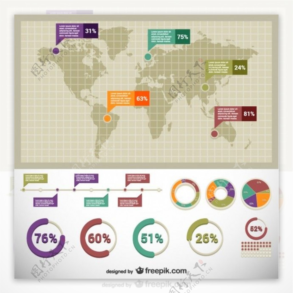 全球信息图表元素