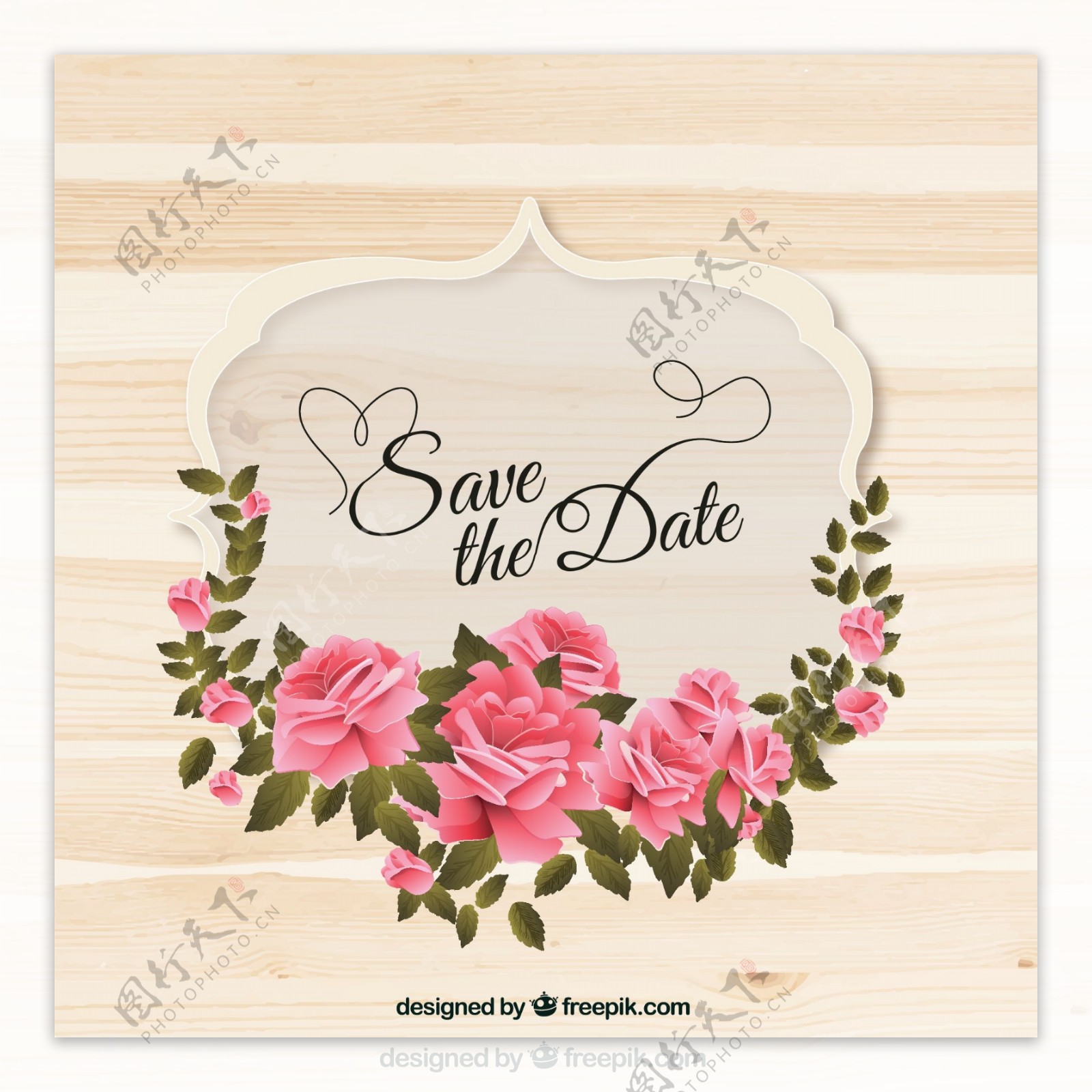 玫瑰花婚礼标签