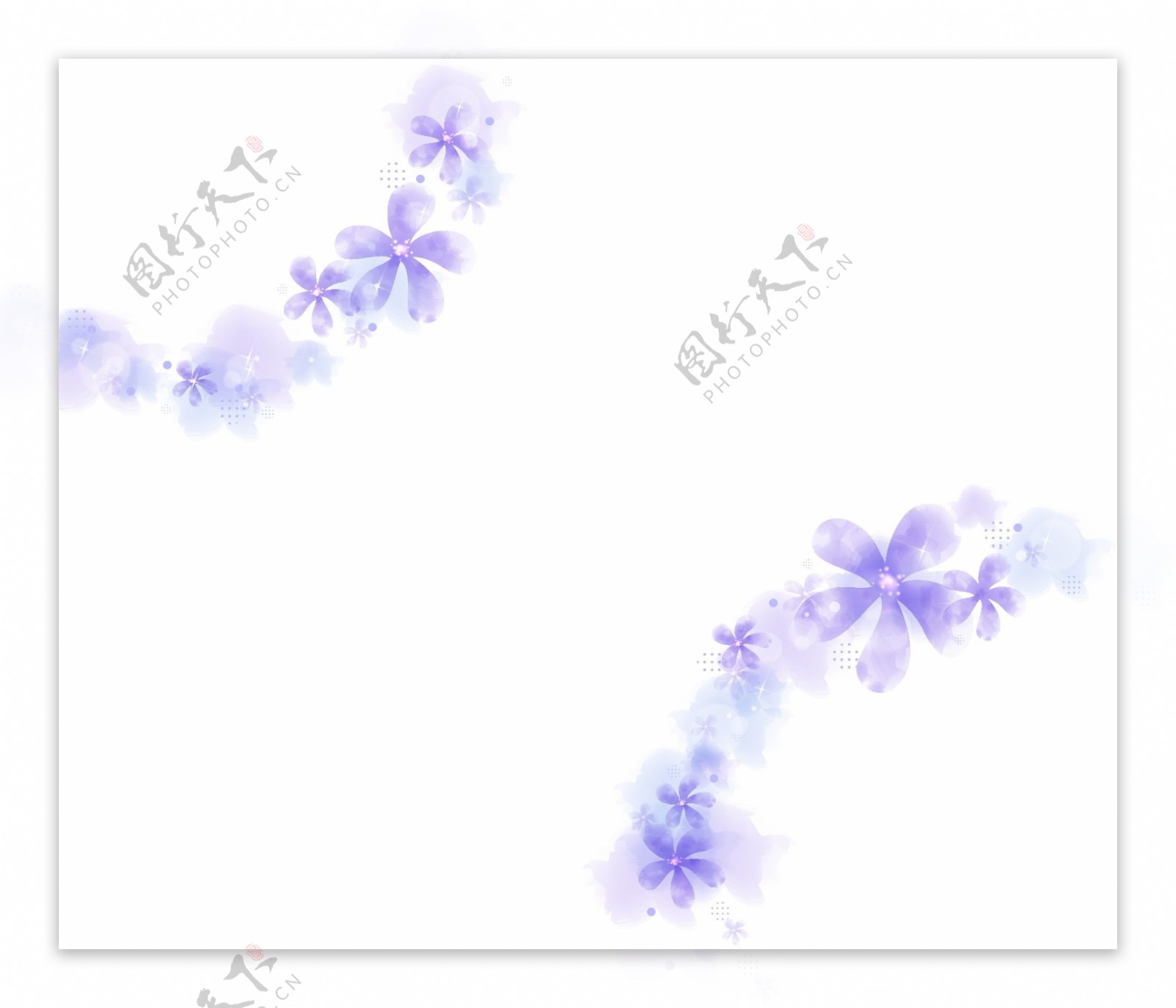 紫色花瓣装饰花边