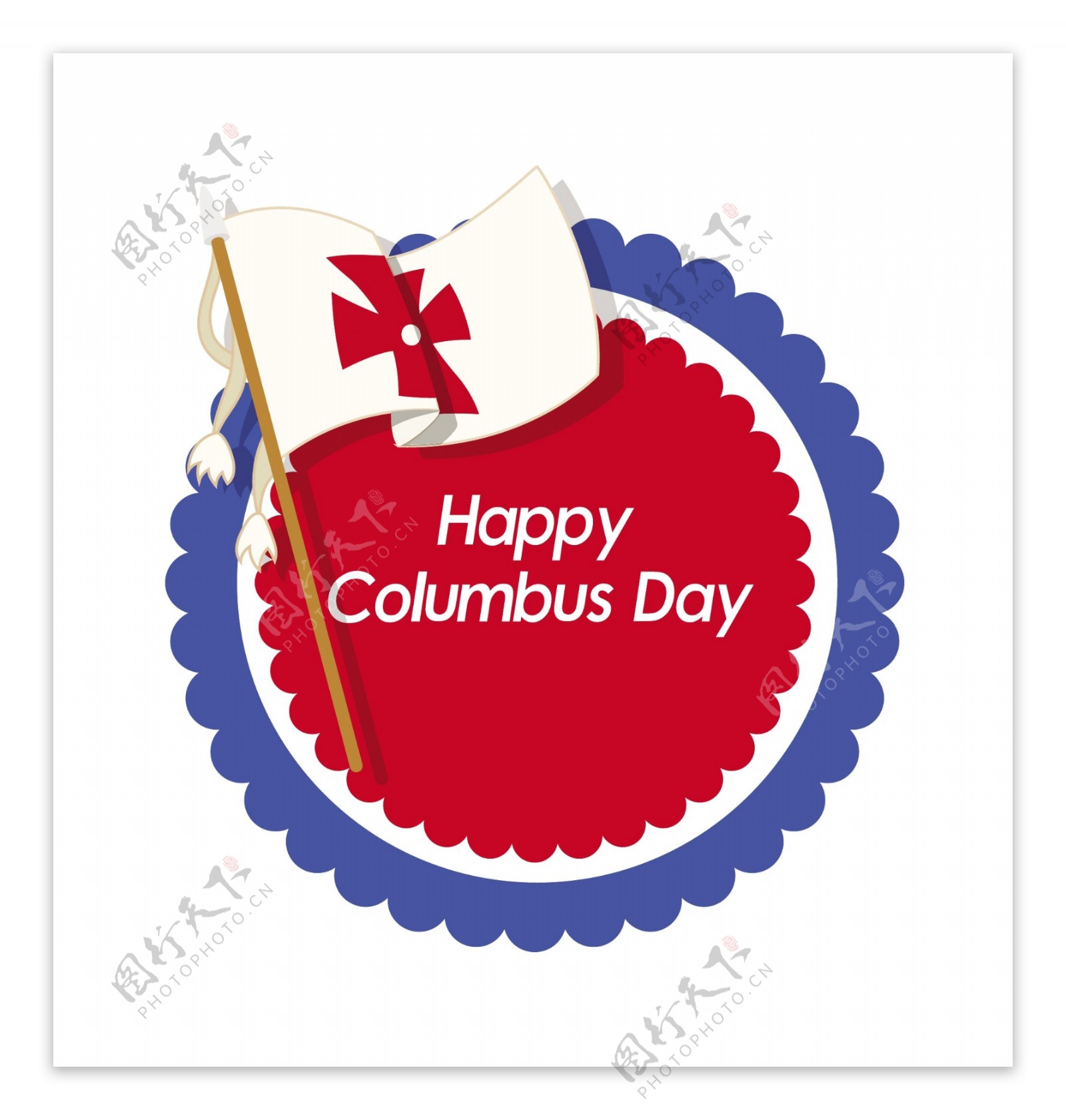 快乐的哥伦布日国旗矢量的旗帜