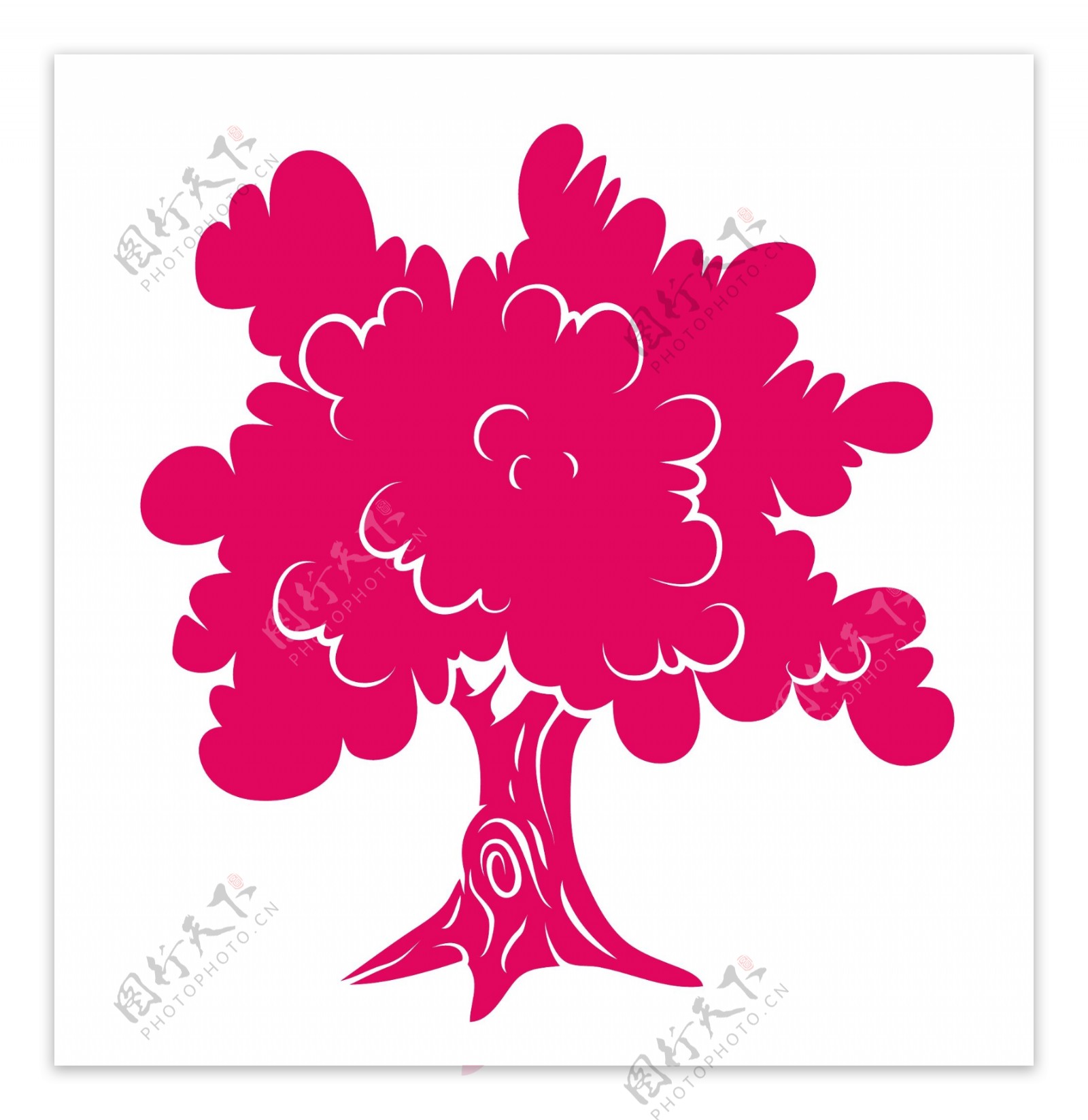 粉红色的树的形状
