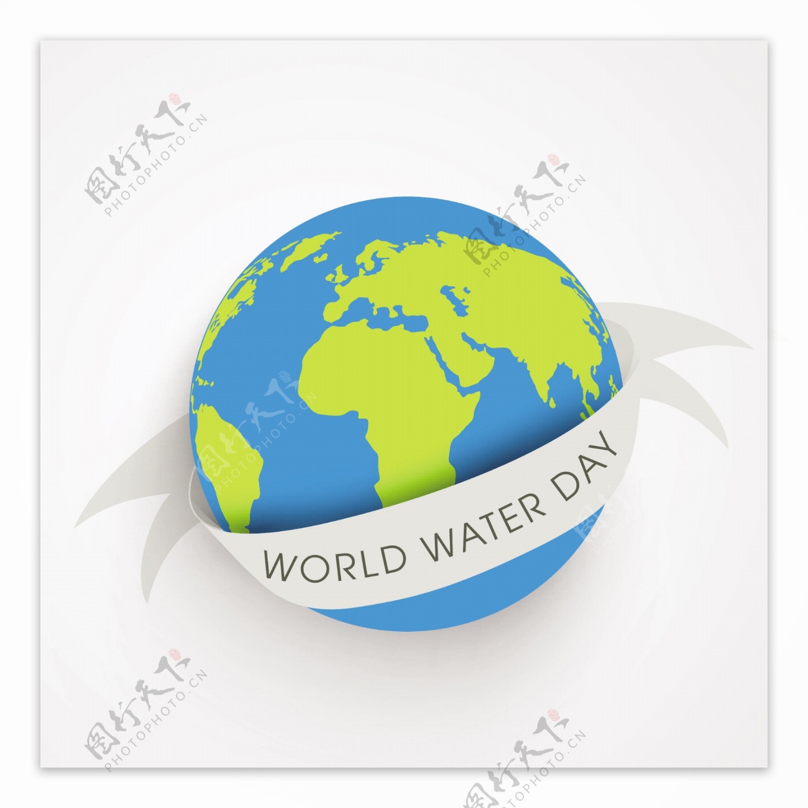 与全球和标签的世界水日的自然背景