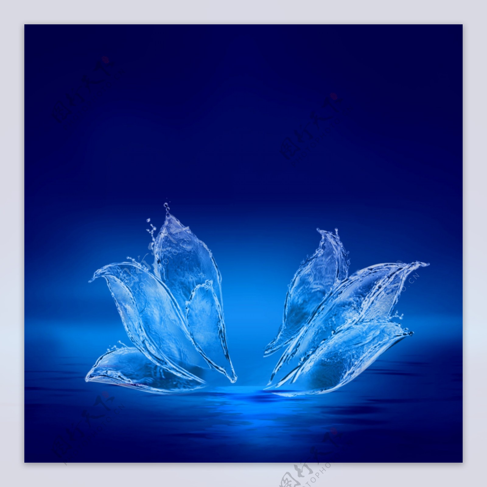蓝色水晶花瓣背景