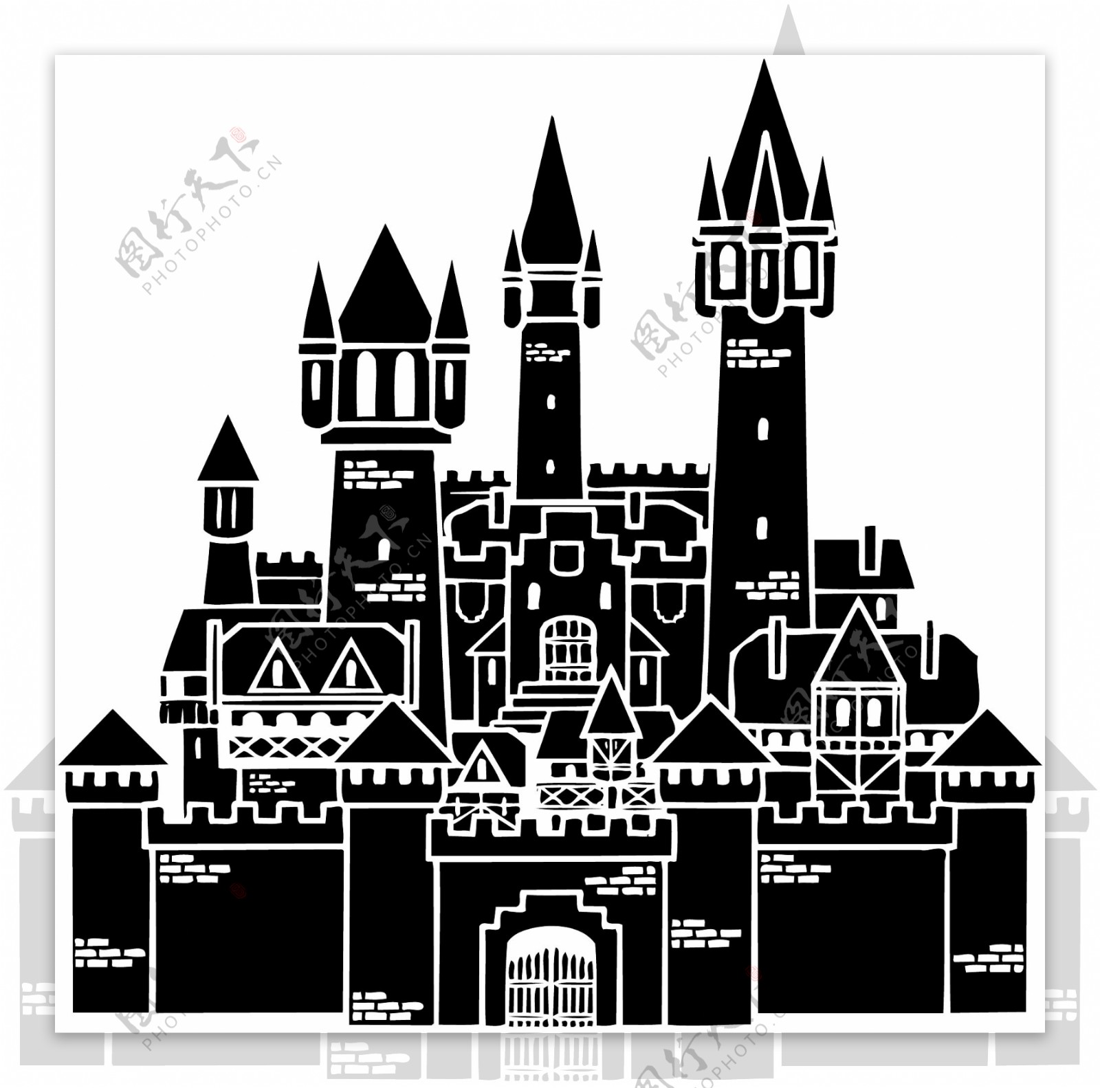 城堡建筑矢量素材EPS格式0128