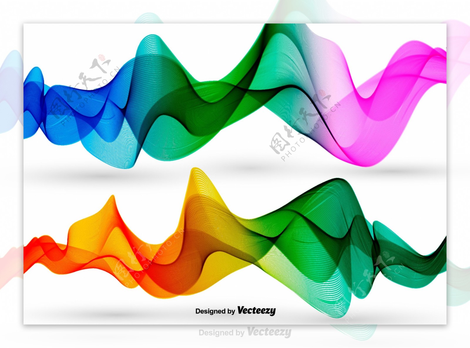 矢量彩色抽象波